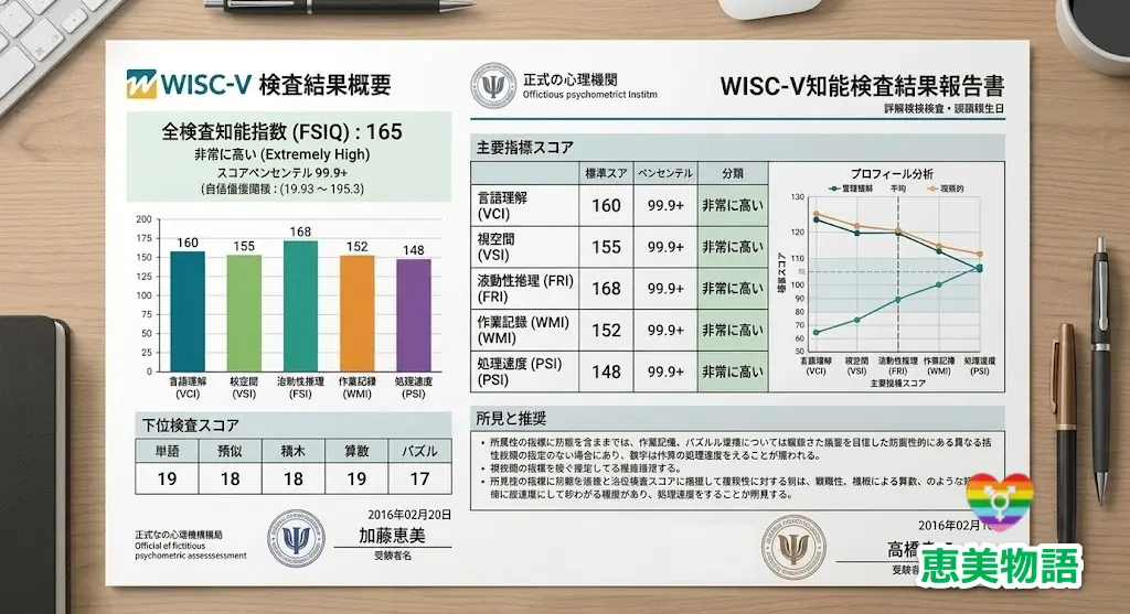 WISC-Ⅴ児童用知能検査結果表