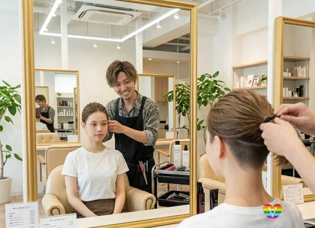 先生が綺麗に素早くミニポニーテールのポイント伝授