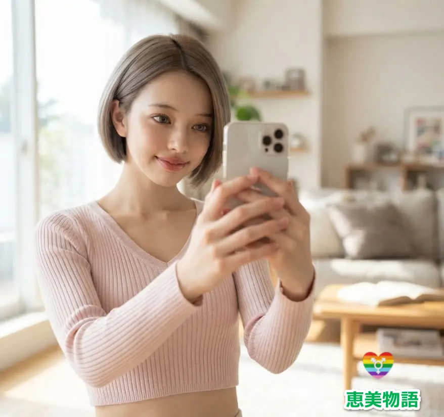 18歳の記念を自撮り